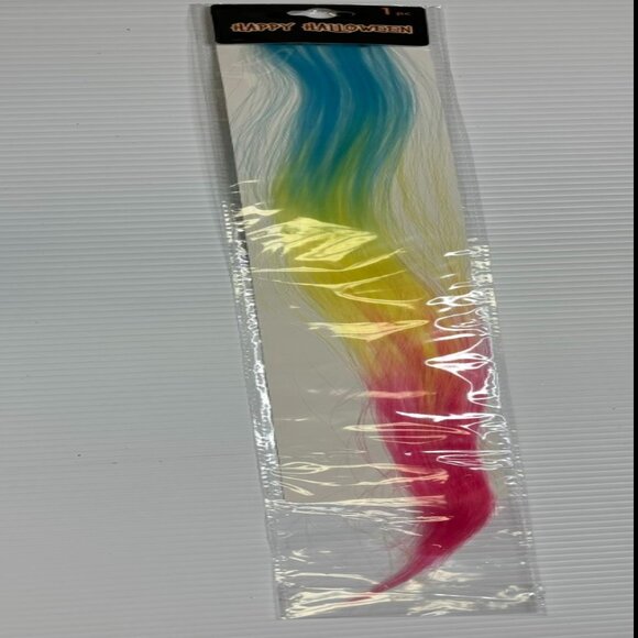 Hair Extensions Halloween Set of 2 Blue & Pink Ombre 19" Straight Comb Clip - Picture 2 of 4